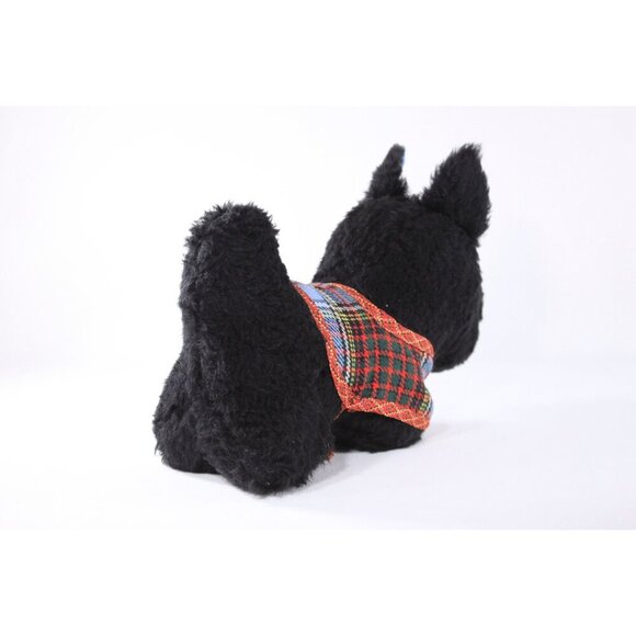 Vintage Black Scottie plush toy, Weston terrier handmade ca 1960s kids toy, - Picture 7 of 9